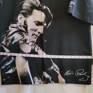 Hard Rock Cafe Shirts Elvis Presley Mens Button Up Shirt Short